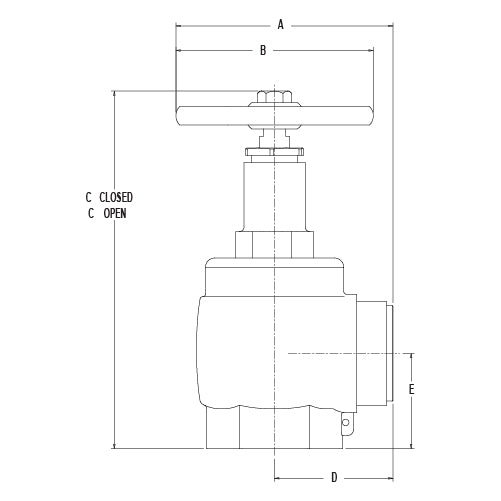 Cast Valve 2 1/2" Female NPT to 2 1/2" Female NPT Domestic