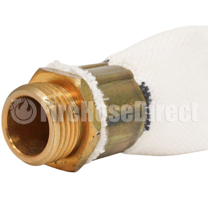 White 1" x 50' Double Jacket Mill Hose (3/4" GHT Couplings)