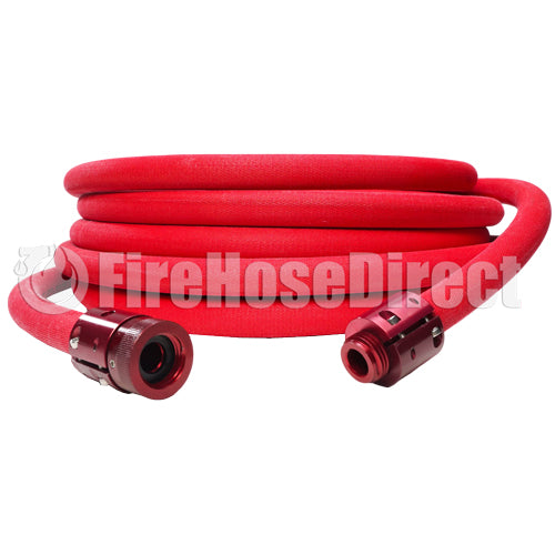 Red 1" x 100' Non-Collapsible Lightweight Hose ( 1" NH Threads - USA)