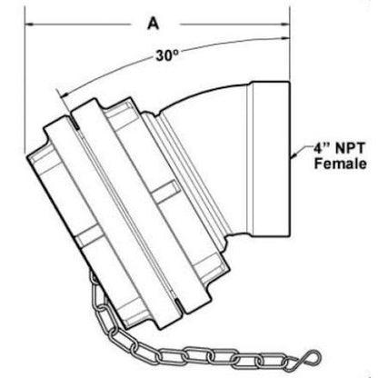 FDC 5" Storz to 4" Female 30 Degree Connection