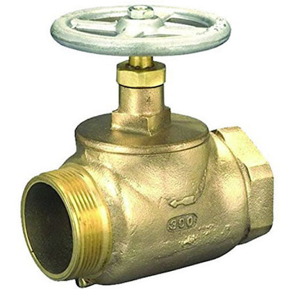 Brass Straight Globe Valve 1 1/2" Female NPT x 1 1/2" Male NH